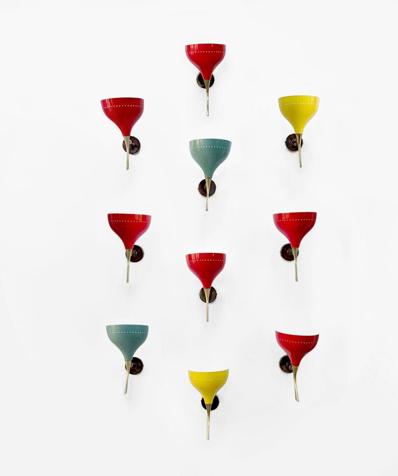 Set de 10 apliques por Oscar Torlasco para Lumen, Italia 1950s