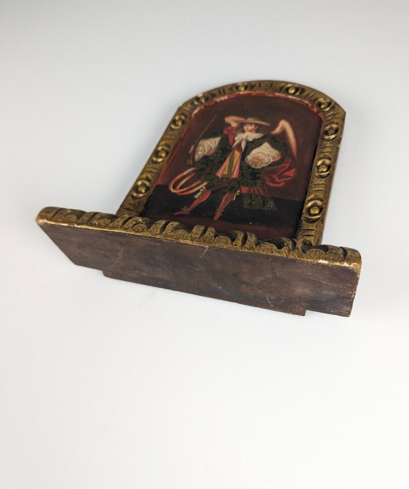 Retablo cuzqueño al oleo de Arcángel Arcabucero