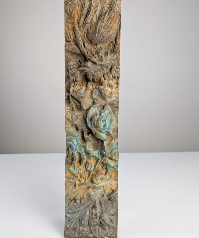 Antiguo Relieve en Bronce de Naturaleza y Pájaros 1900s - Imagen 10