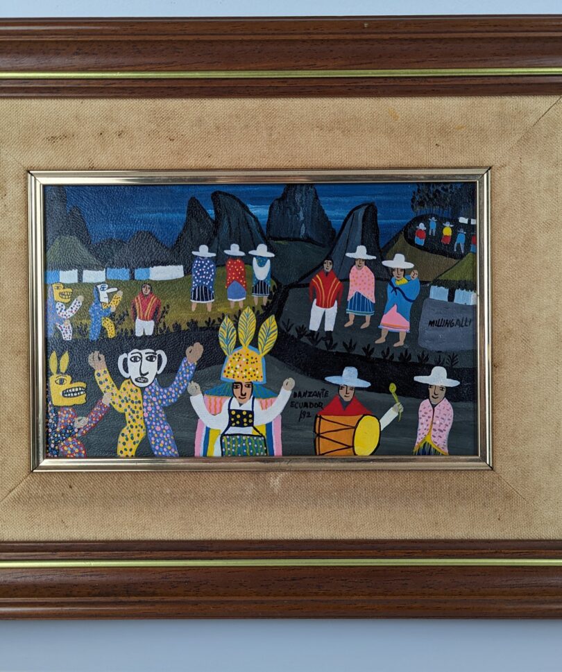 Oleo sobre piel por Luis Millingalli , Ecuador 1990s