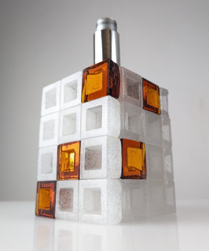 Lámpara cube de Albano Poli para Poliarte 1960s