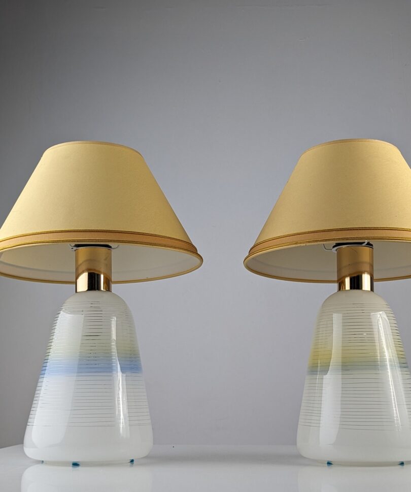 Par de lámparas italianas en cristal 1970s
