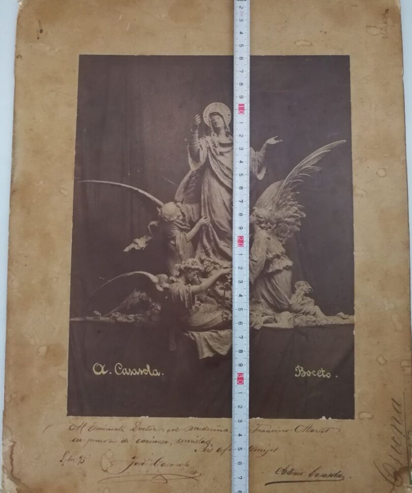 Fotografía boceto original de obra destruida de Casasola, firmada 1895