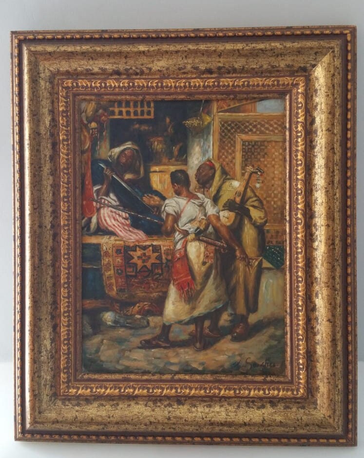 Cuadro oleo sobre madera firmado L. Sanchez