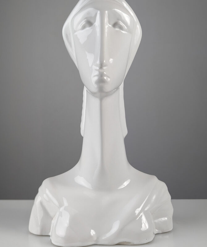 Escultura busto de mujer en cerámica estilo Art Deco - Imagen 5