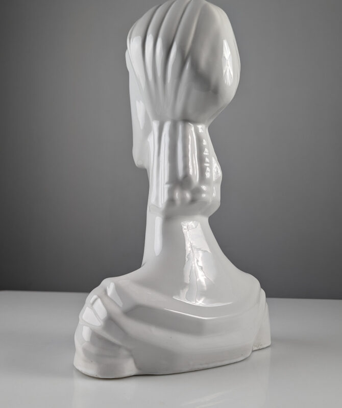 Escultura busto de mujer en cerámica estilo Art Deco - Imagen 2