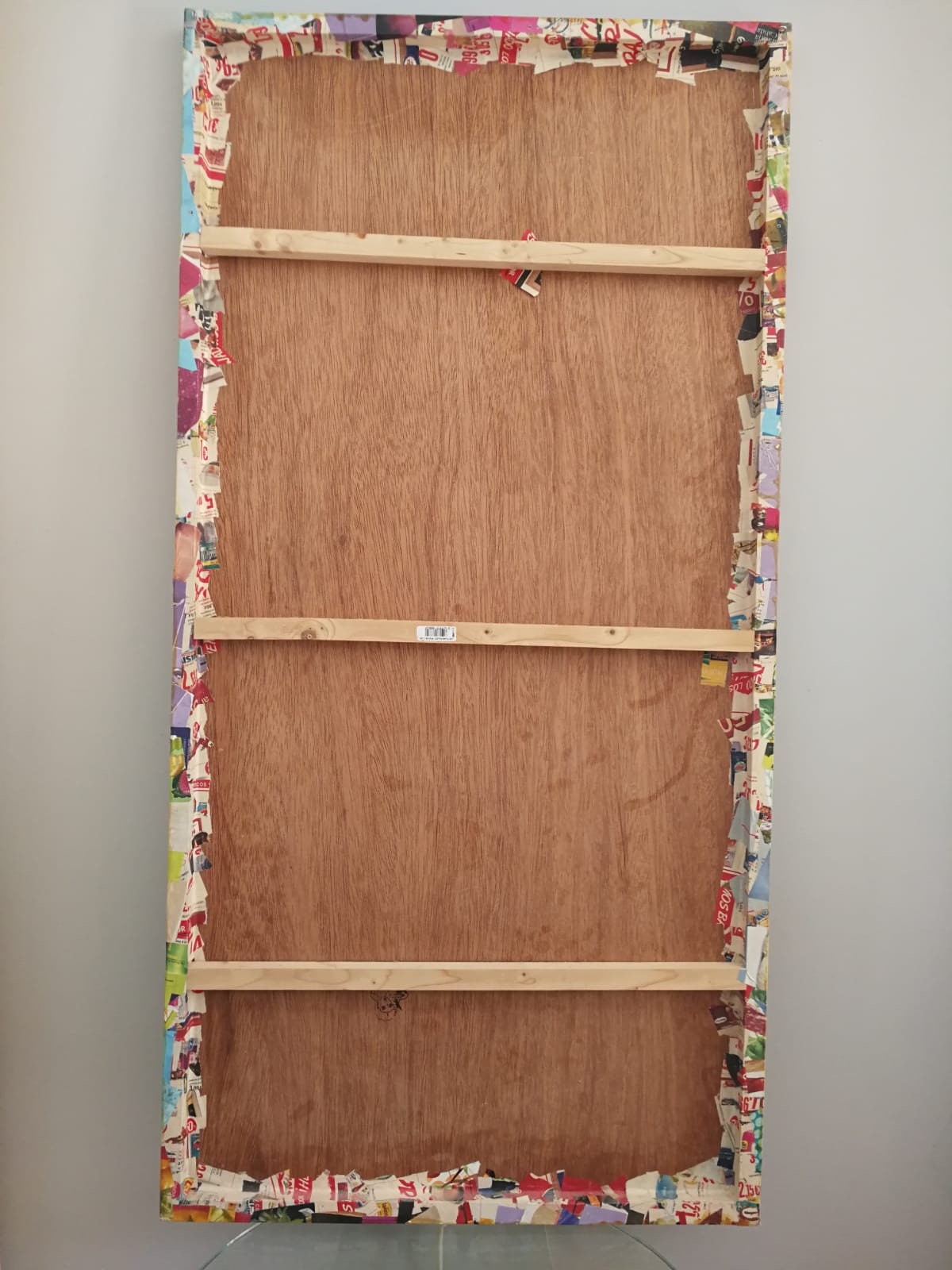 Díptico de arte collage figurativo sobre madera, firmado - Imagen 9