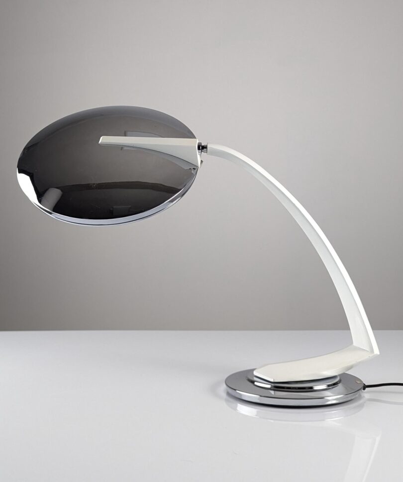 Lámpara Fase Boomerang 2000 en blanco y cromo, 1960s
