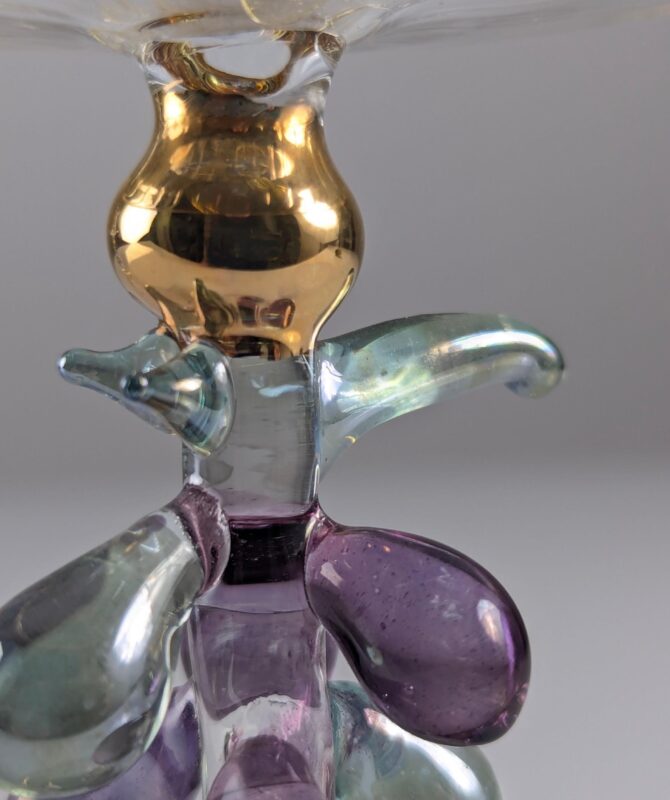 Par de candelabros en cristal veneciano y oro 1950s - Imagen 6