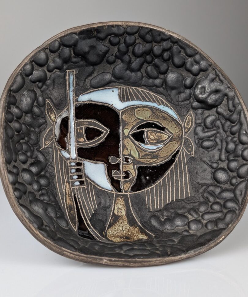 Bowl de Cerámica en Relieve de Marcello Fantoni, 1950s