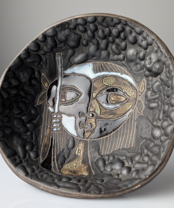 Bowl de Cerámica en Relieve de Marcello Fantoni, 1950s - Imagen 5