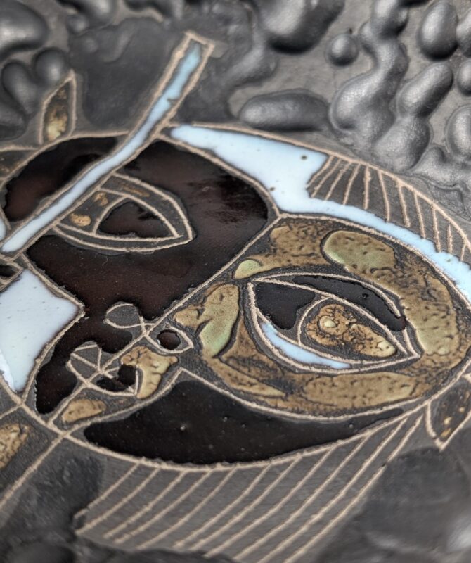 Bowl de Cerámica en Relieve de Marcello Fantoni, 1950s - Imagen 4