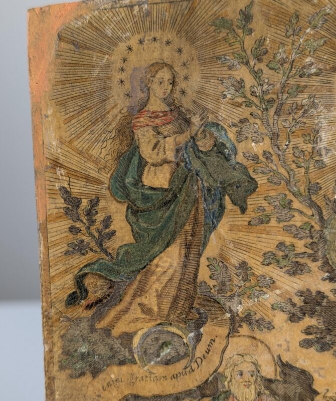 Grabado Religioso del Árbol de Jesé en Tabla - Imagen 3