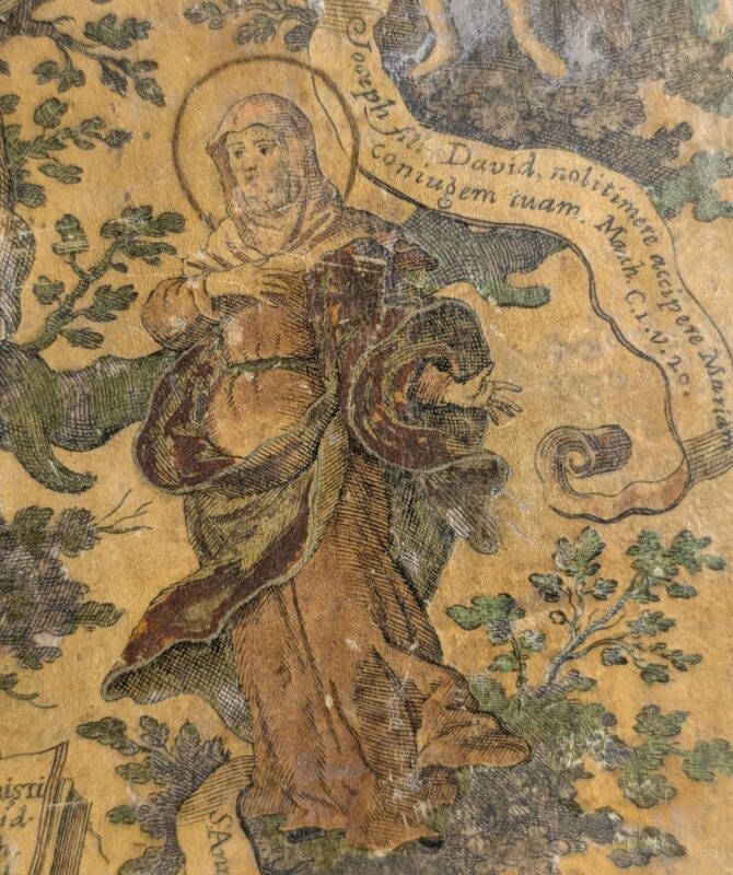 Grabado Religioso del Árbol de Jesé en Tabla - Imagen 4