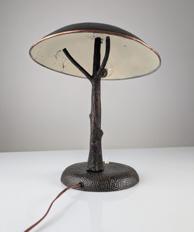 Lámpara Escultural de Cobre Martillado en Forma de Árbol, Mid-Century Modern - Imagen 8