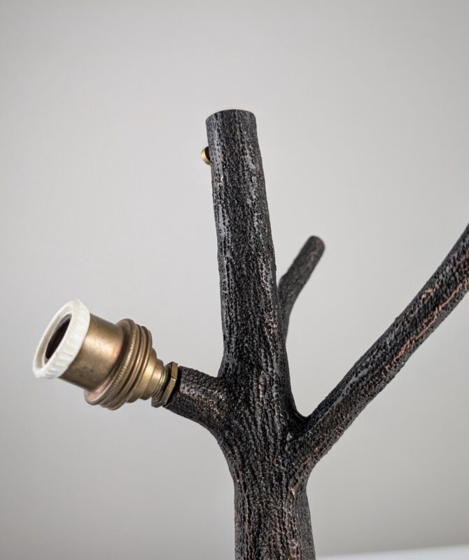 Lámpara Escultural de Cobre Martillado en Forma de Árbol, Mid-Century Modern - Imagen 9