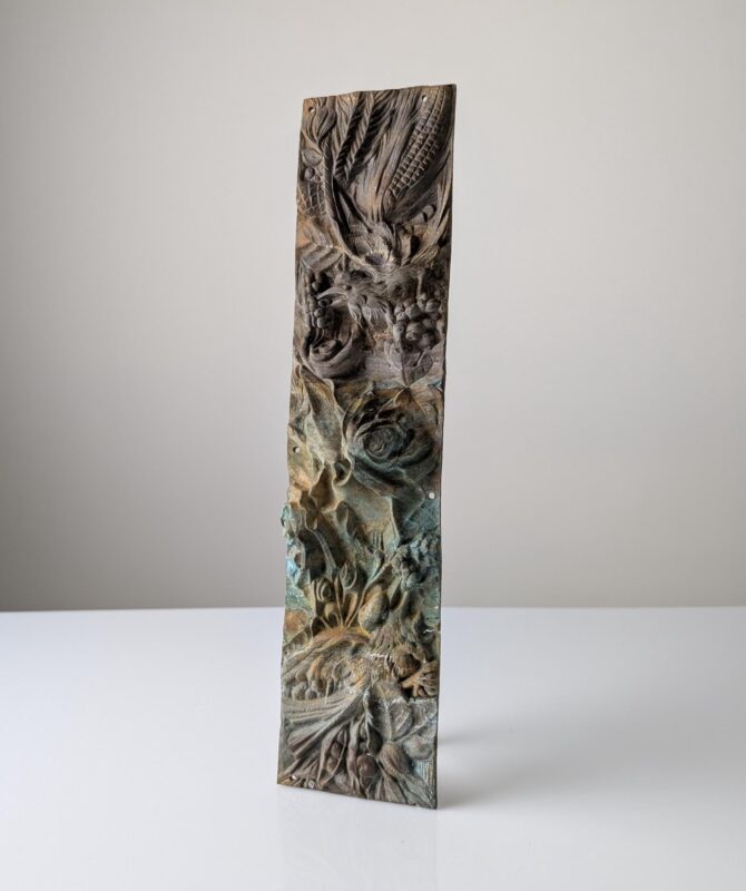 Antiguo Relieve en Bronce de Naturaleza y Pájaros 1900s - Imagen 2