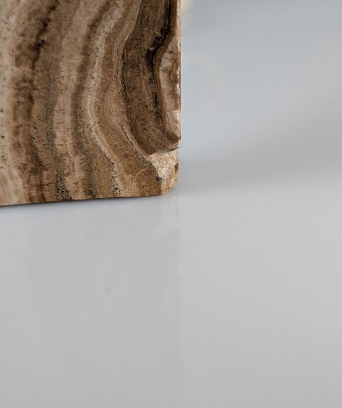 Lámpara de Mesa de Mármol Travertino y Metal Cromado 1960s - Imagen 7