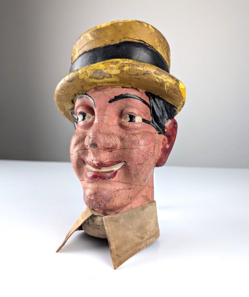 Antigua Cabeza de Madera Publicitaria de Dean Martin, Años 1950s