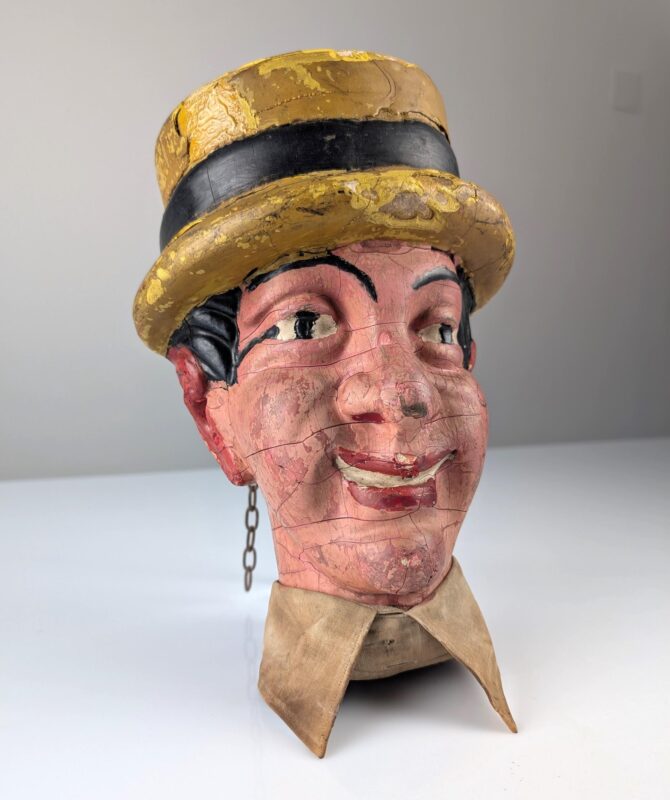 Antigua Cabeza de Madera Publicitaria de Dean Martin, Años 1950s - Imagen 2
