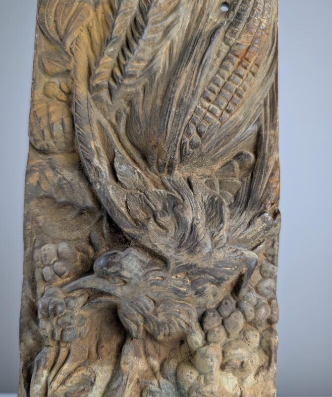 Antiguo Relieve en Bronce de Naturaleza y Pájaros 1900s - Imagen 8