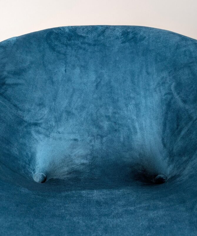 Par de Sillones Italianos en Metal Cromado y Terciopelo Azul, 1970s - Imagen 8