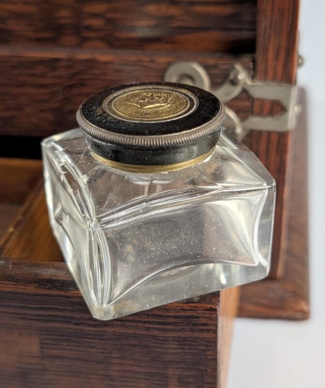Escribanía Victoriana de Sobremesa en Roble Oscuro con Persiana Automática, Inglaterra, Siglo XIX - Imagen 8
