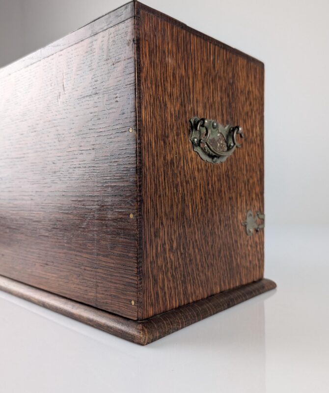 Escribanía Victoriana de Sobremesa en Roble Oscuro con Persiana Automática, Inglaterra, Siglo XIX - Imagen 9