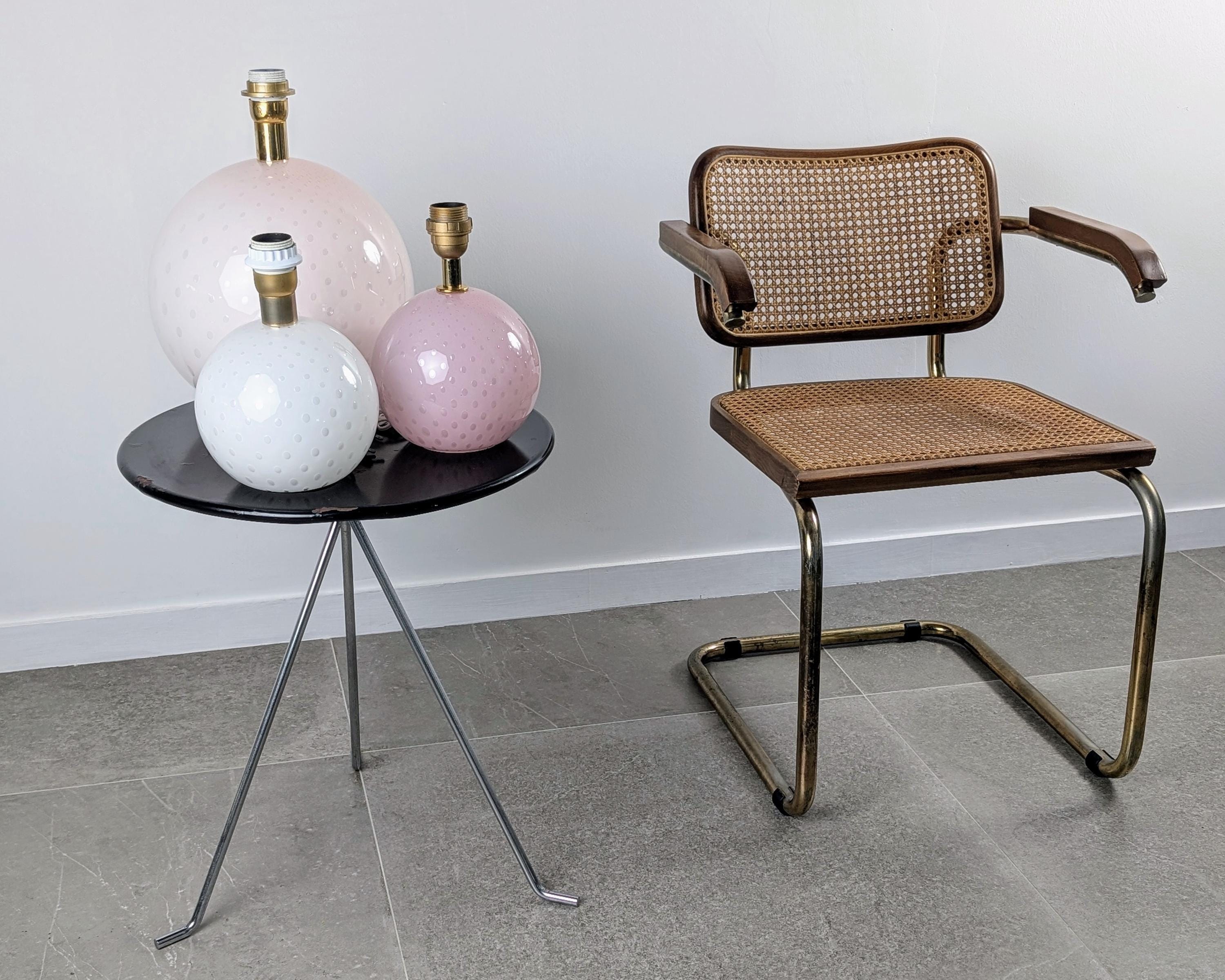 Set de 3 Lámparas Globo en Cristal de Murano Rosa y Blanco, Italia, 1970s - Imagen 6