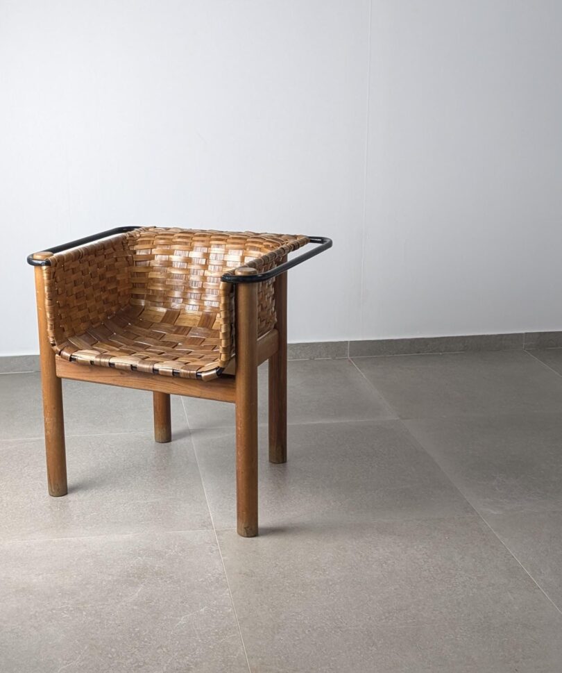 Silla Artesanal en Castaño Trenzado, Premio Nacional Artesanía España, 1980s