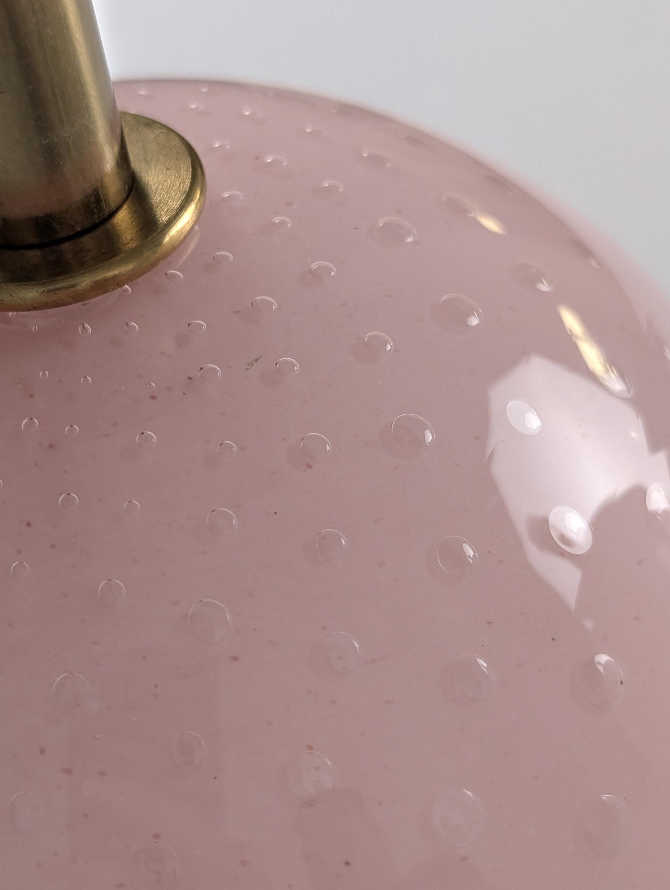 Set de 3 Lámparas Globo en Cristal de Murano Rosa y Blanco, Italia, 1970s - Imagen 4