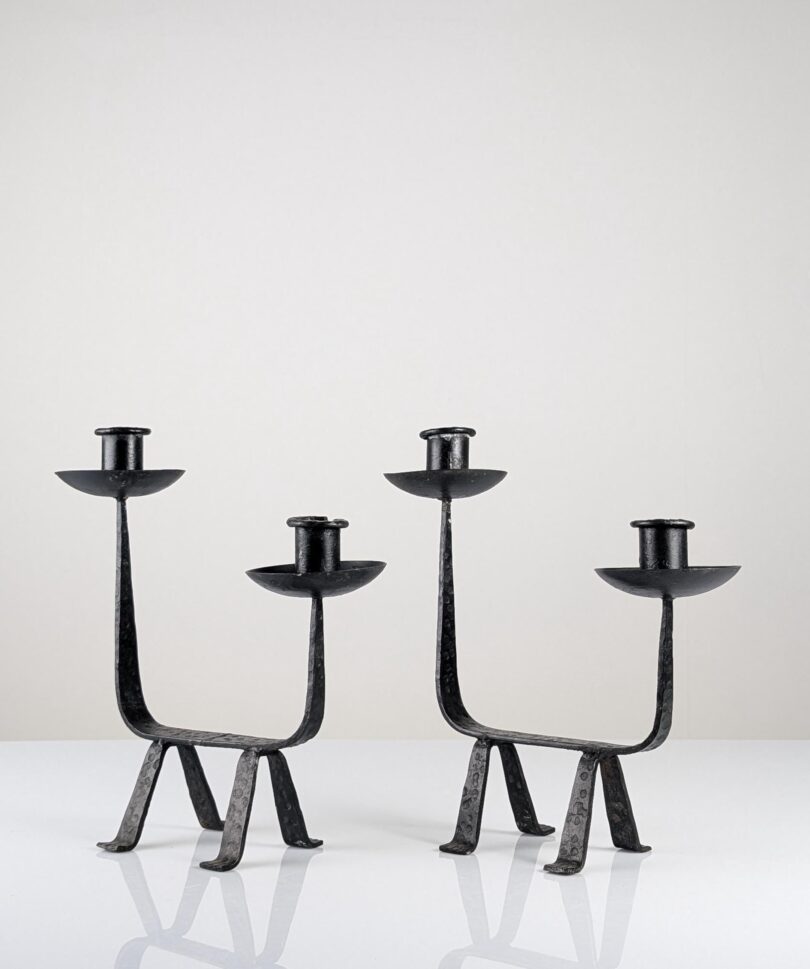 Par de Candelabros de Hierro Forjado, 1950s