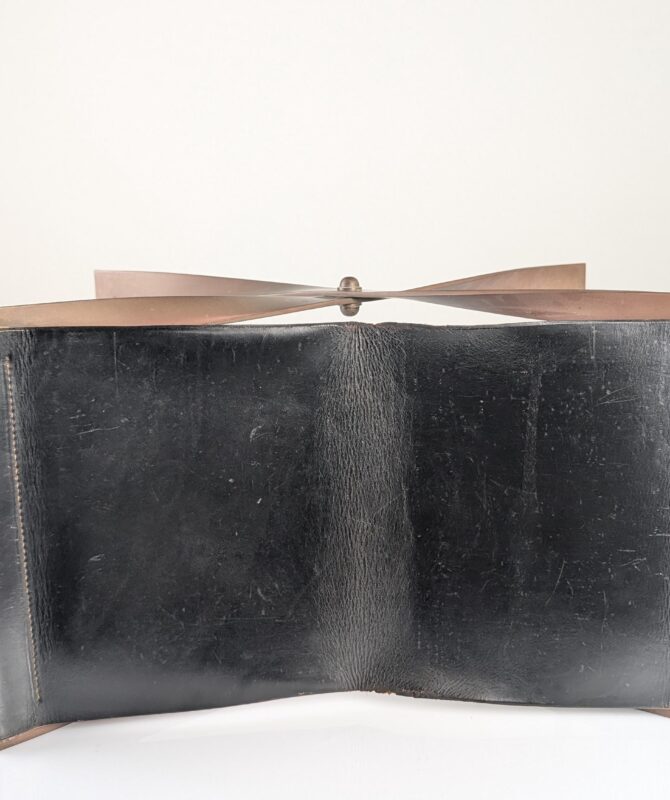 Taburete Plegable de Acero y Cuero, Dinamarca, 1960s - Imagen 4
