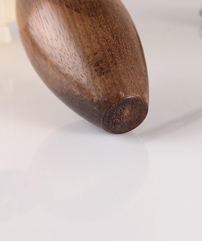 Aplique de Pared Mid-Century en Latón y Madera con Pantalla Negra, 1950s - Imagen 7