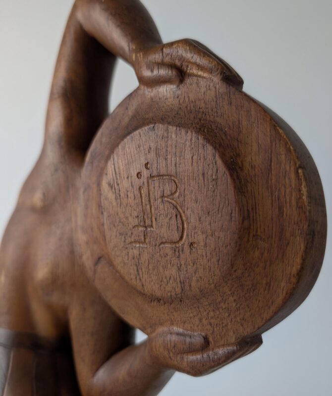 Escultura Única en Madera Jens Jacob Nielsen Bregnoe Firmada, Años 20 - Imagen 6