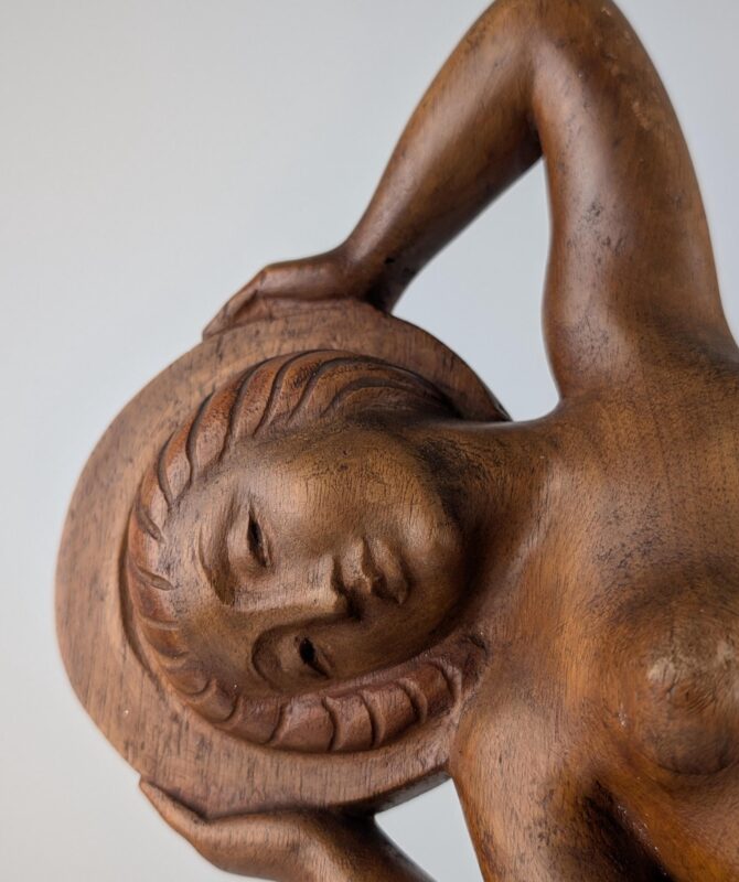 Escultura Única en Madera Jens Jacob Nielsen Bregnoe Firmada, Años 20 - Imagen 5