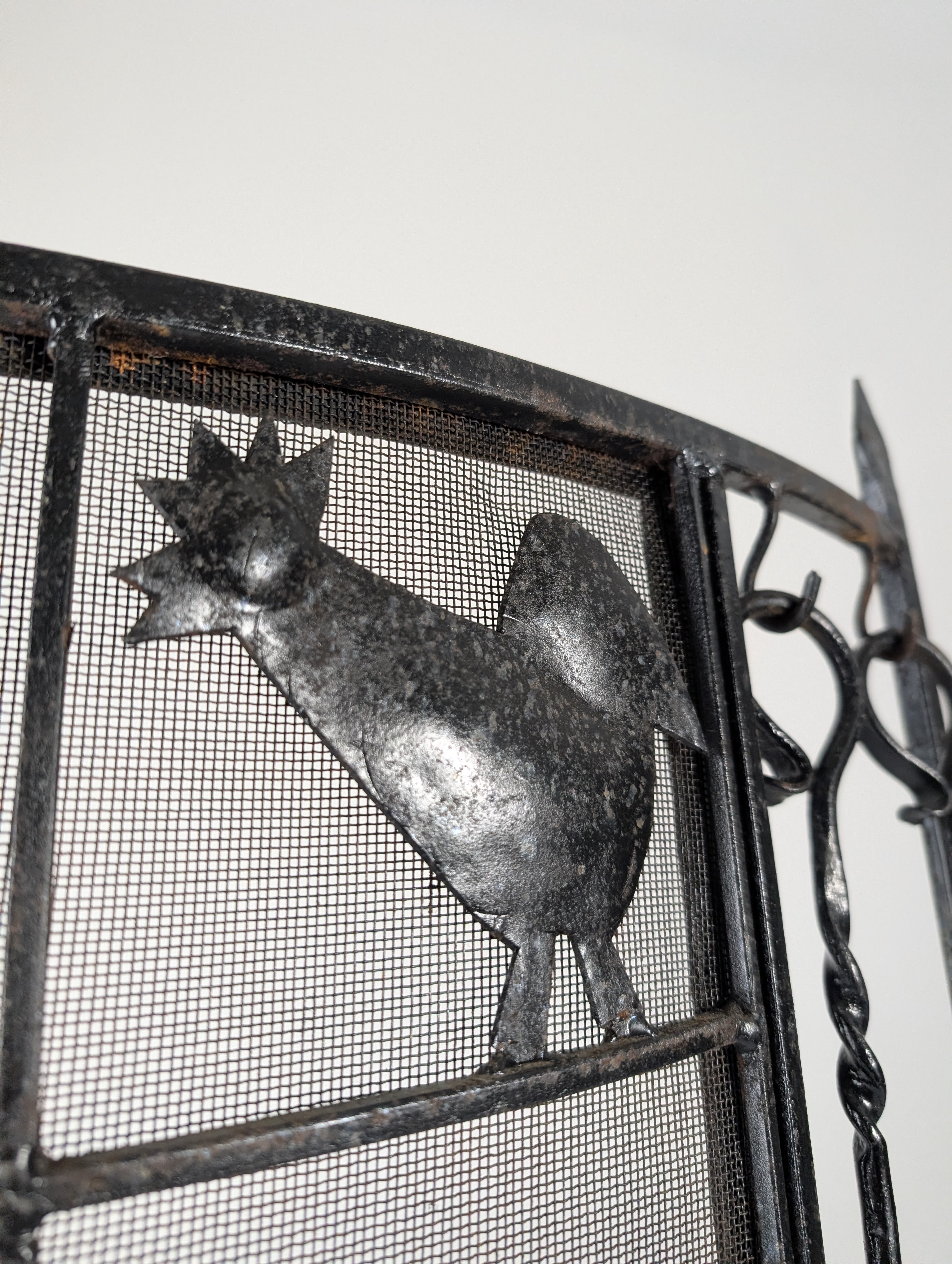 Protector de Chimenea Salvachispas de Hierro Forjado Atelier Marolles 1950s - Imagen 5