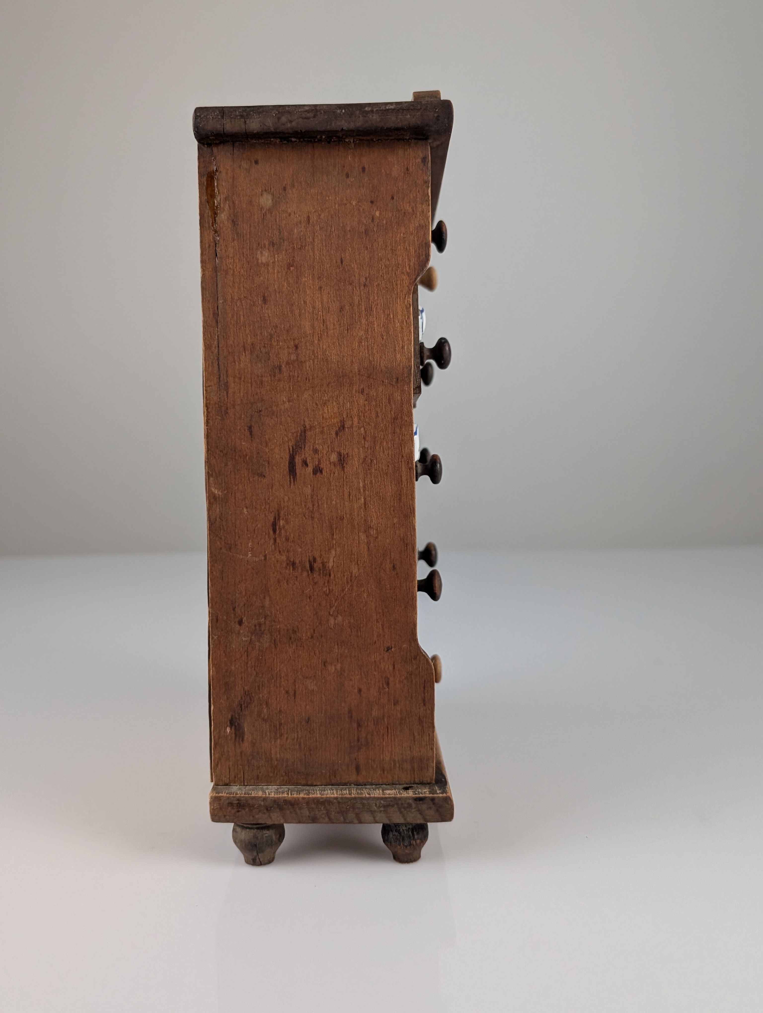 Especiero Rústico Español de Madera con Etiquetas de Cerámica 1930s - Imagen 13