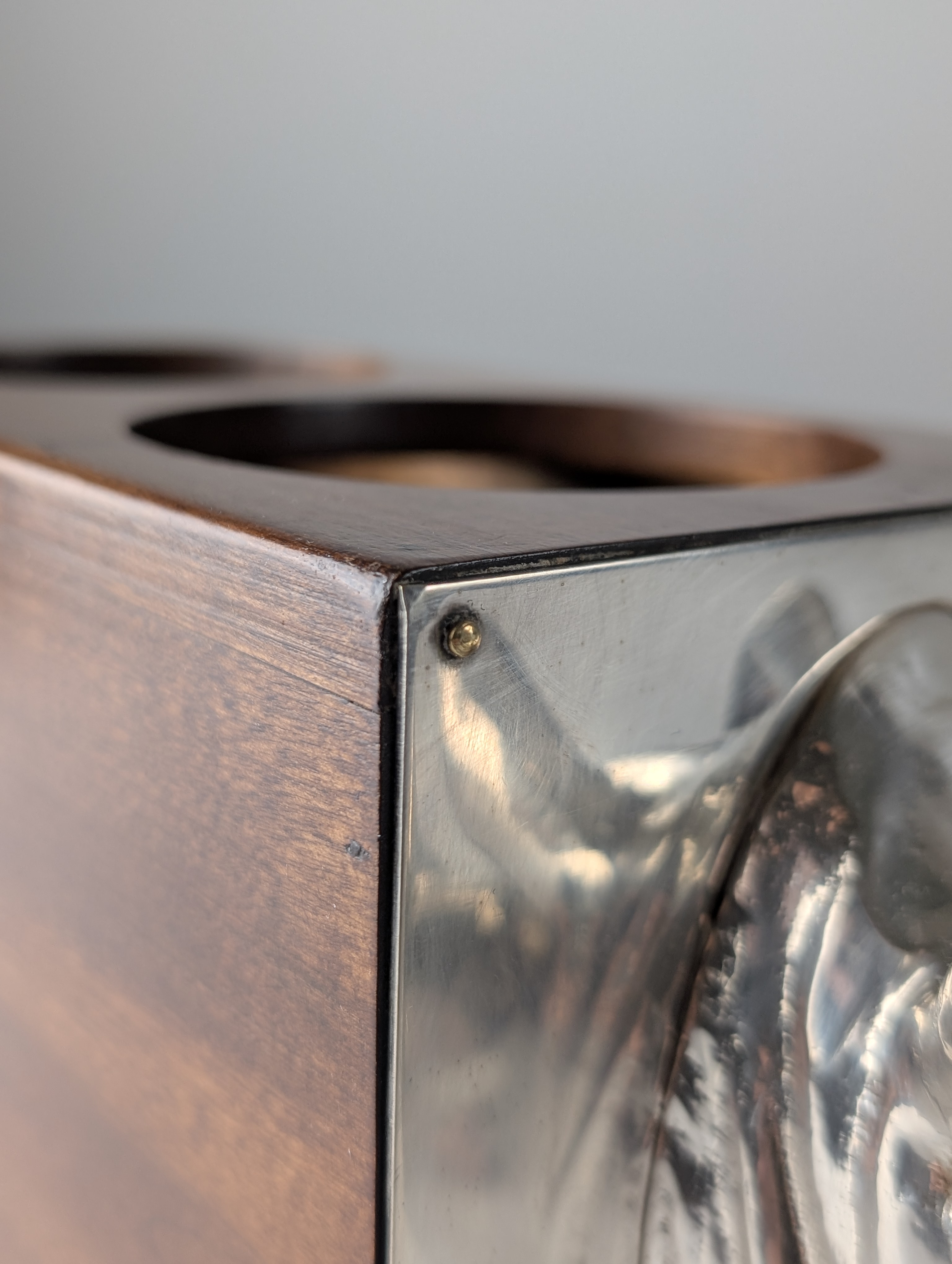 Botellero Rhino Almazán, Madera y Alpaca, Mid-Century Modern, 1960s - Imagen 8