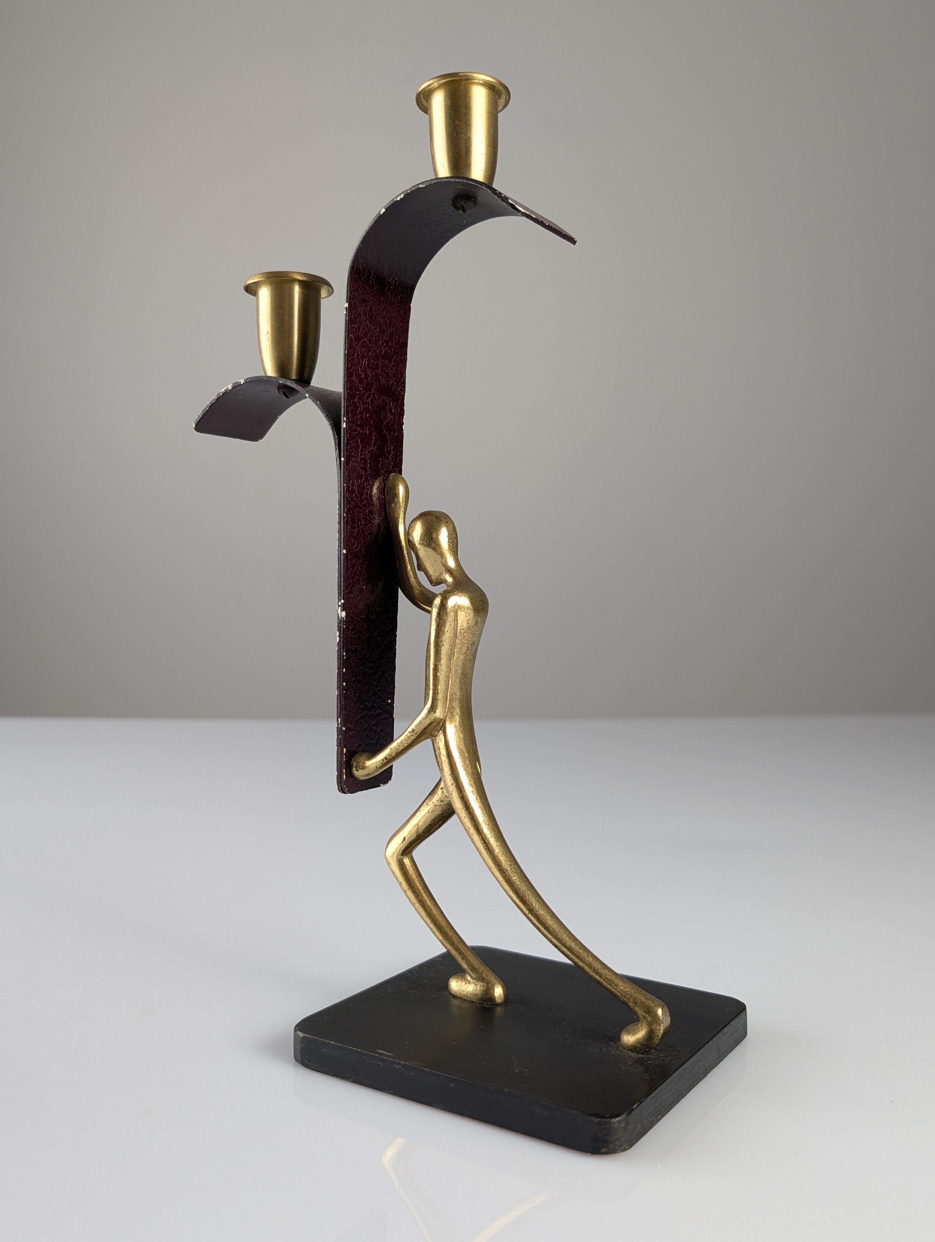 Par de Candelabros Art Deco de Bronce por Karl Hagenauer, 1930s - Imagen 13
