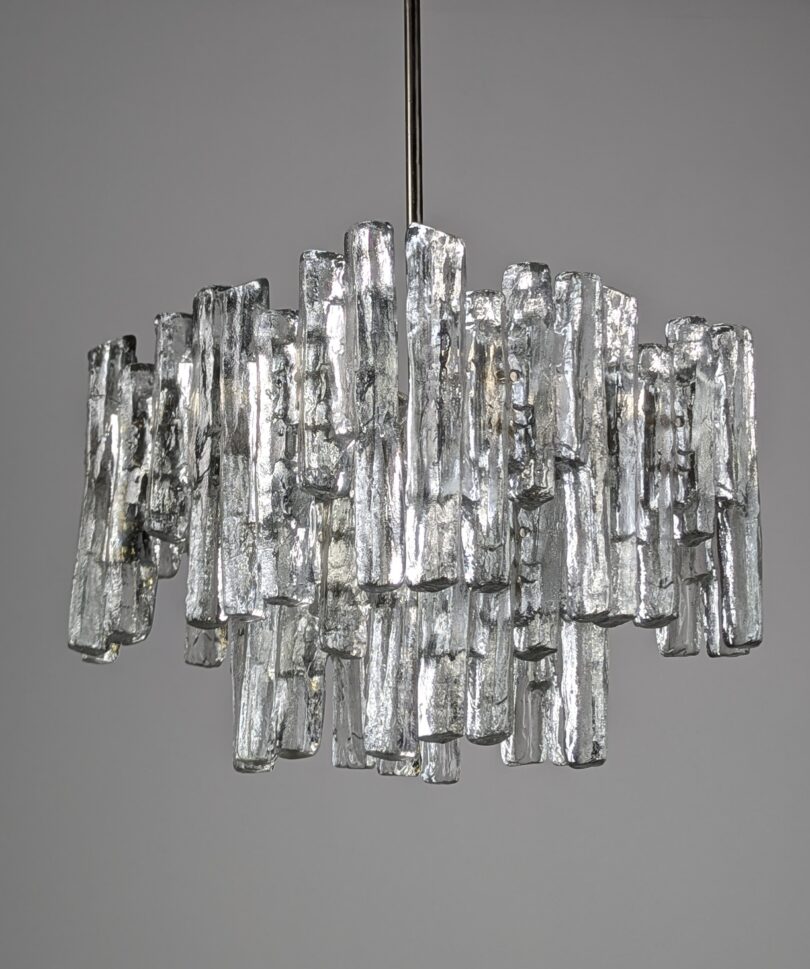 Lámpara de cristal de hielo de Kalmar para J.T. Kalmar 1970s