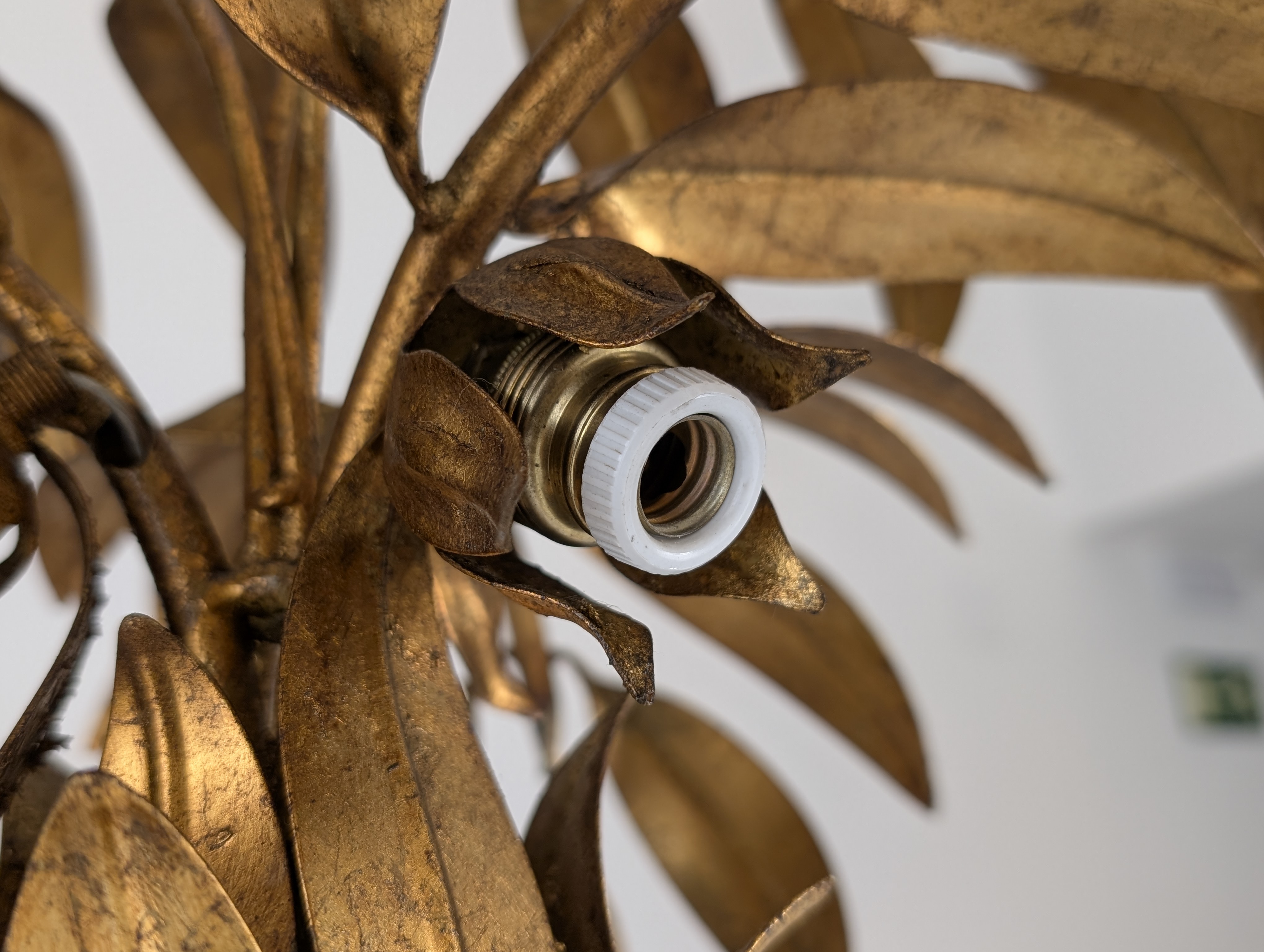 Lámpara de Mesa Palmera en Metal Dorado de Hans Kögl, 1970s - Imagen 10