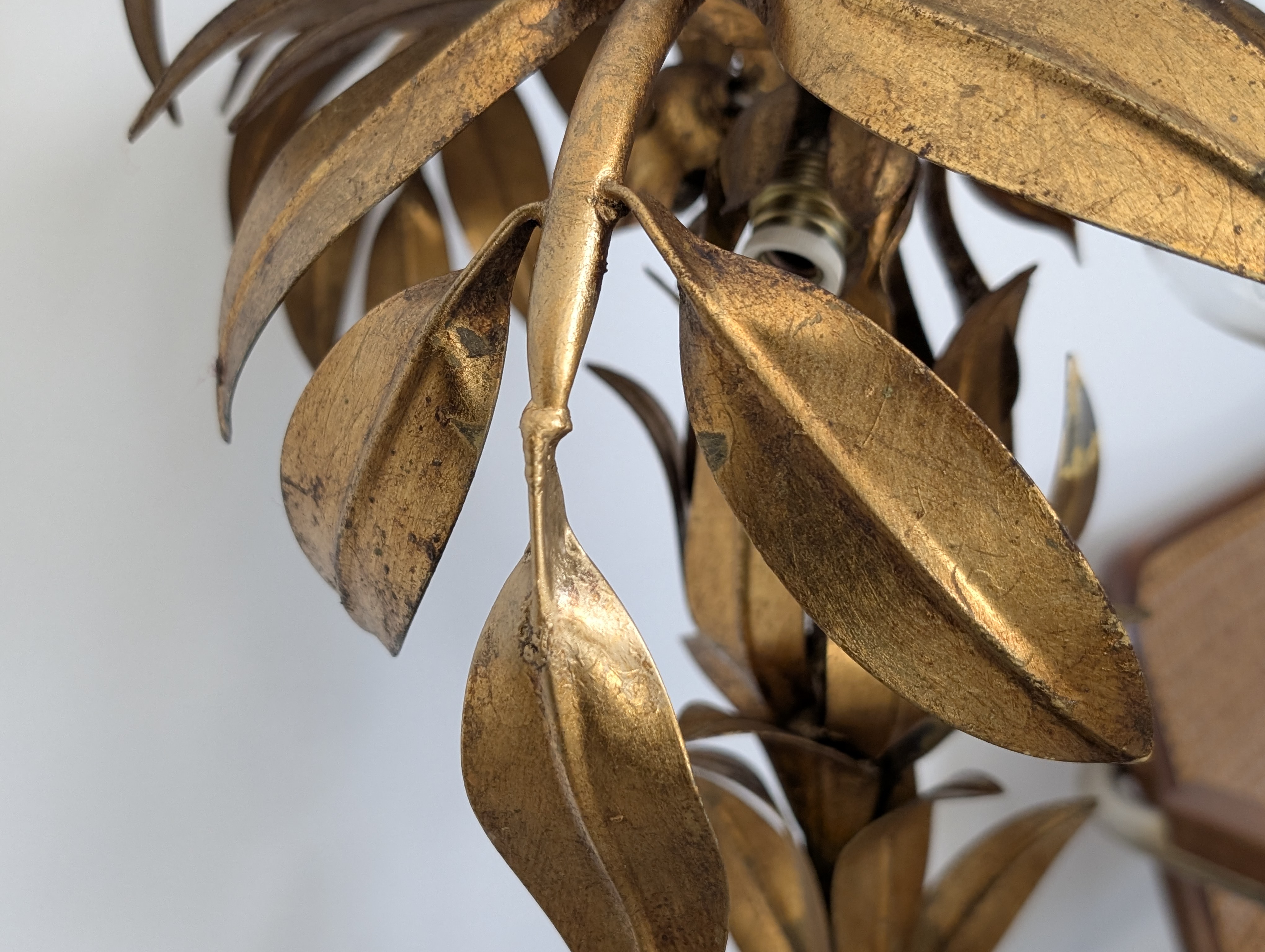 Lámpara de Mesa Palmera en Metal Dorado de Hans Kögl, 1970s - Imagen 9