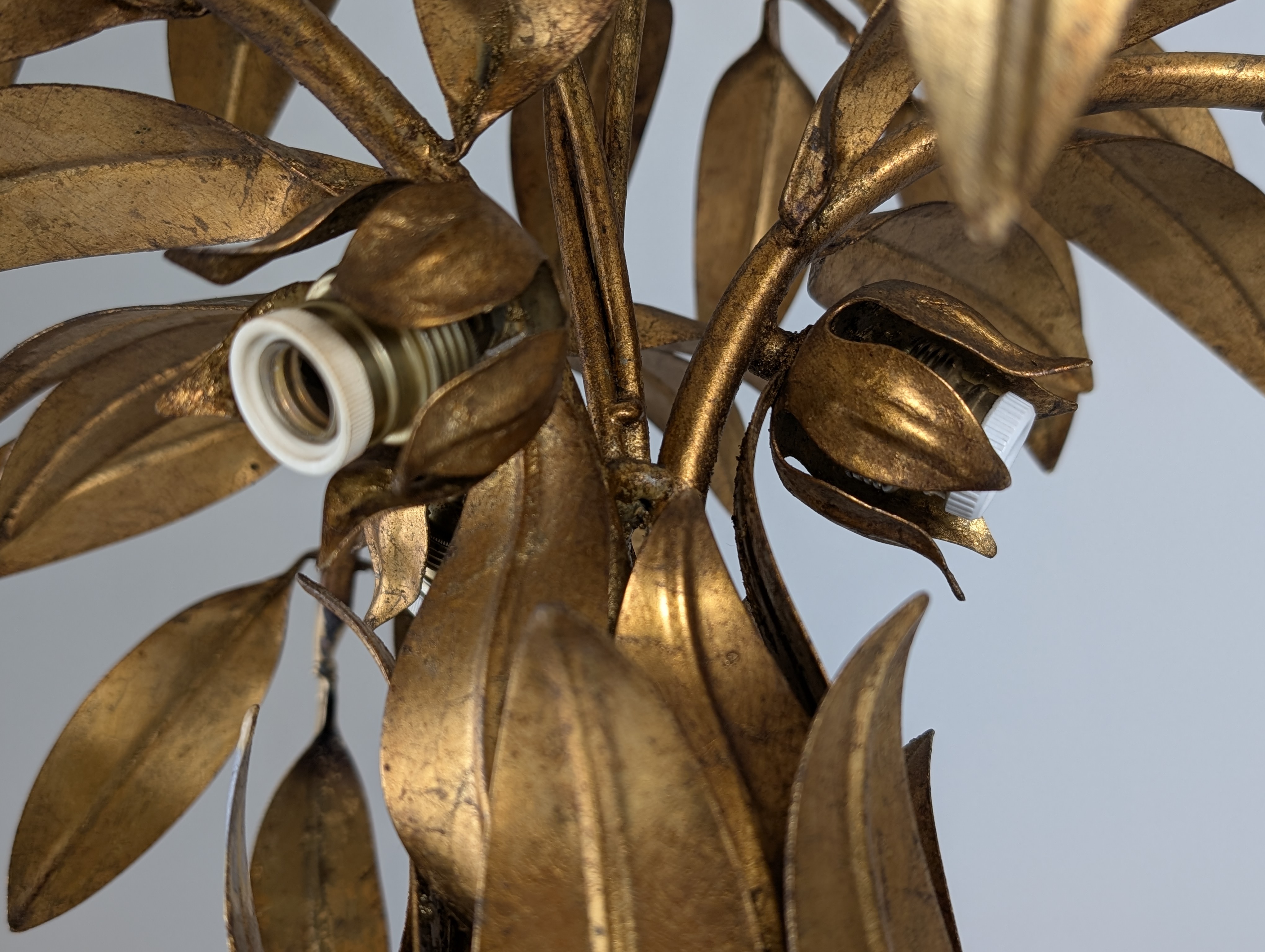 Lámpara de Mesa Palmera en Metal Dorado de Hans Kögl, 1970s - Imagen 5