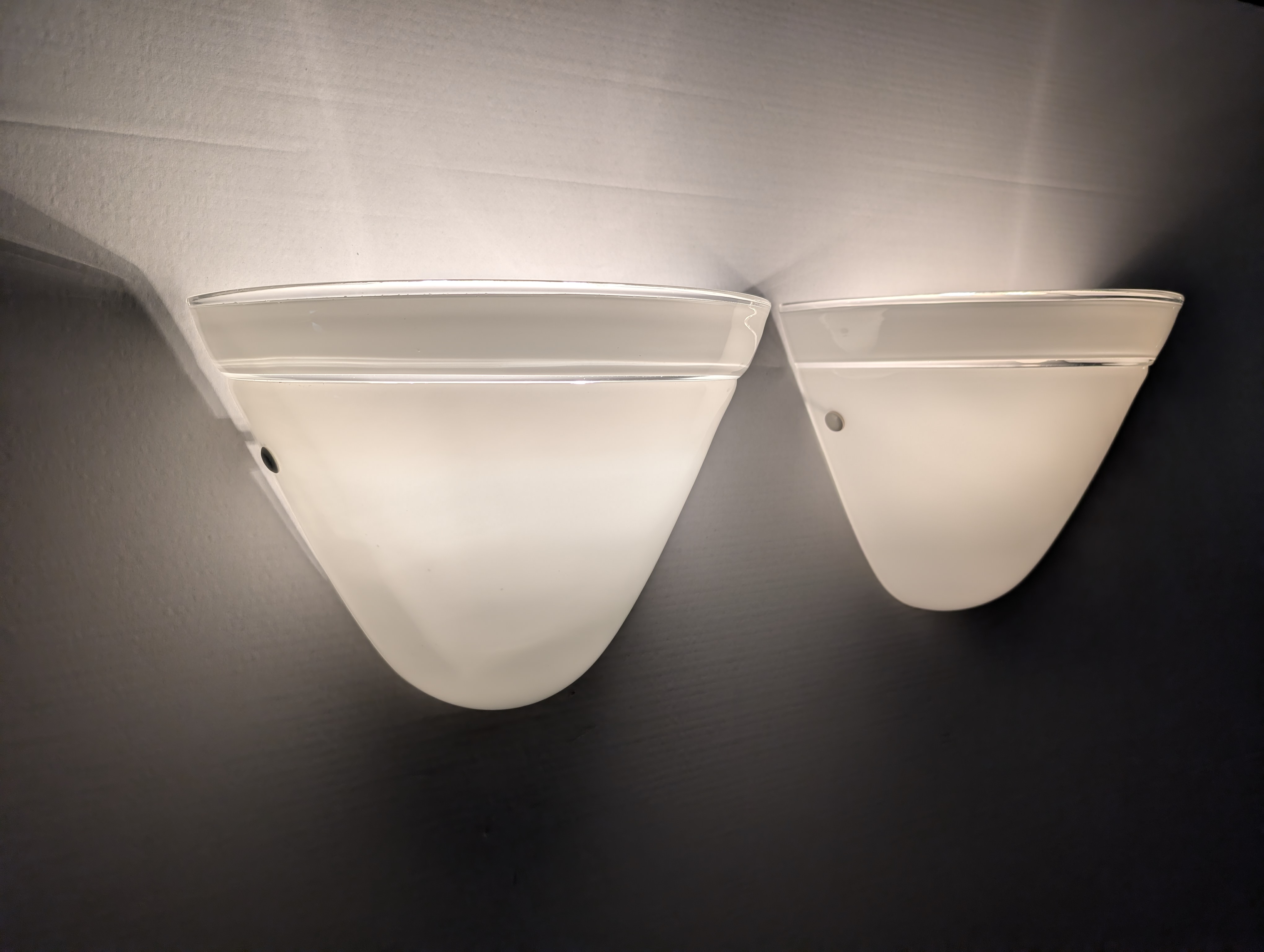 Par de Apliques Murano Due Cristal Blanco, Italia, 1980s - Imagen 5