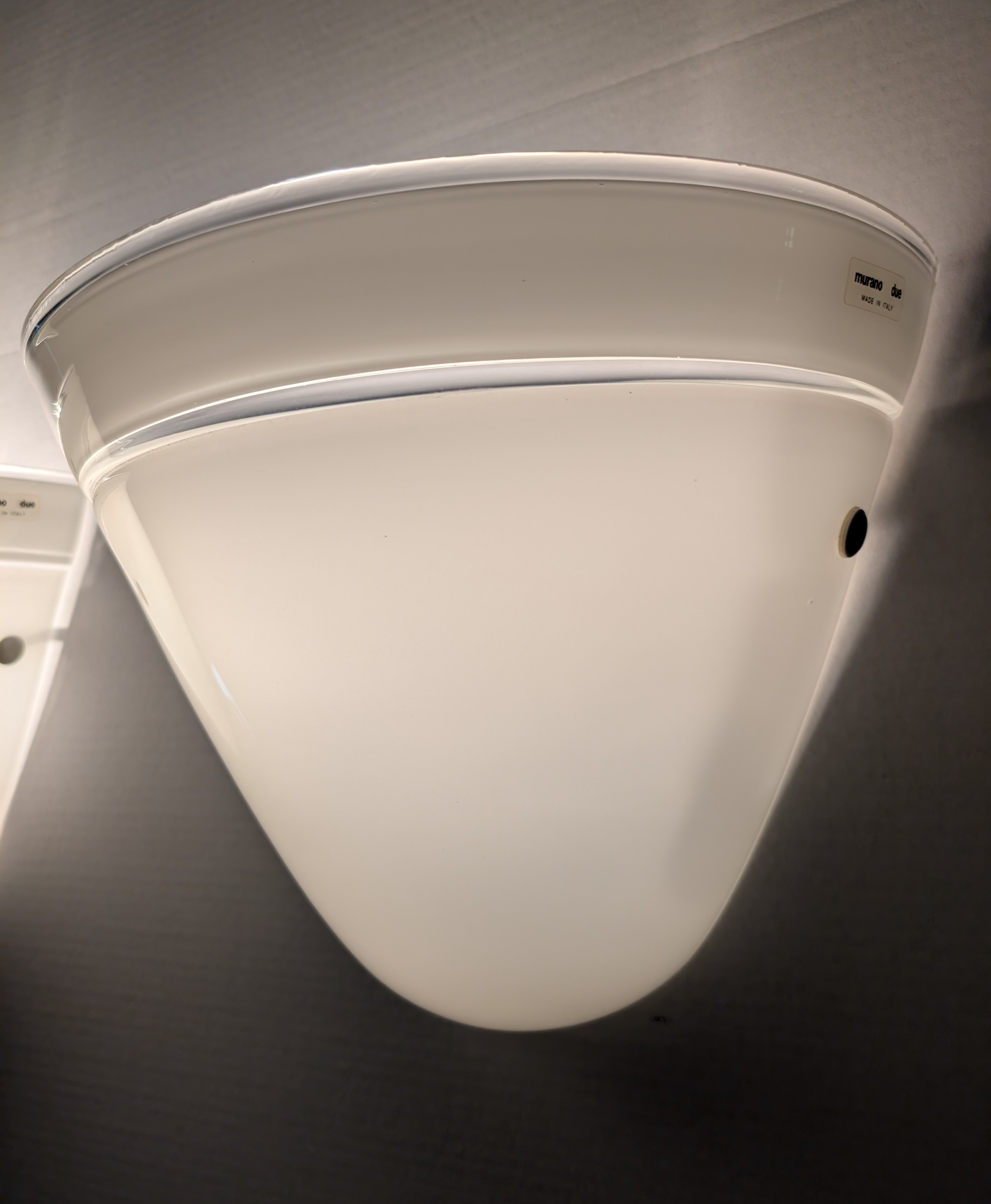 Par de Apliques Murano Due Cristal Blanco, Italia, 1980s - Imagen 8