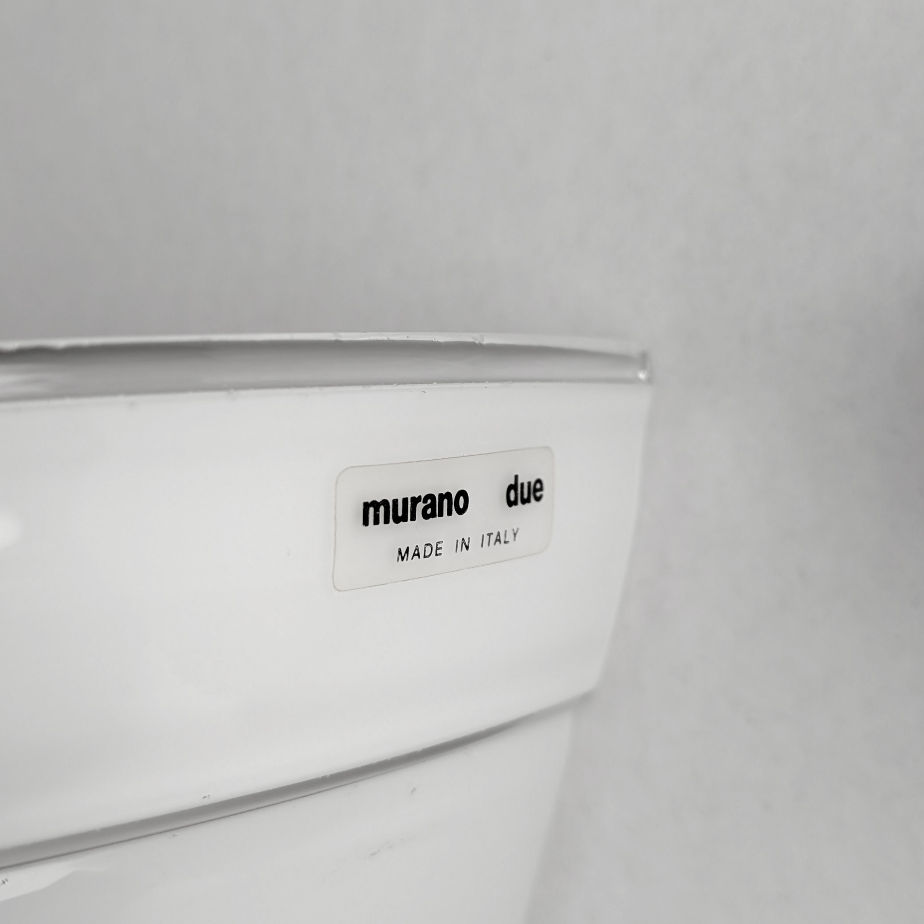 Par de Apliques Murano Due Cristal Blanco, Italia, 1980s - Imagen 3