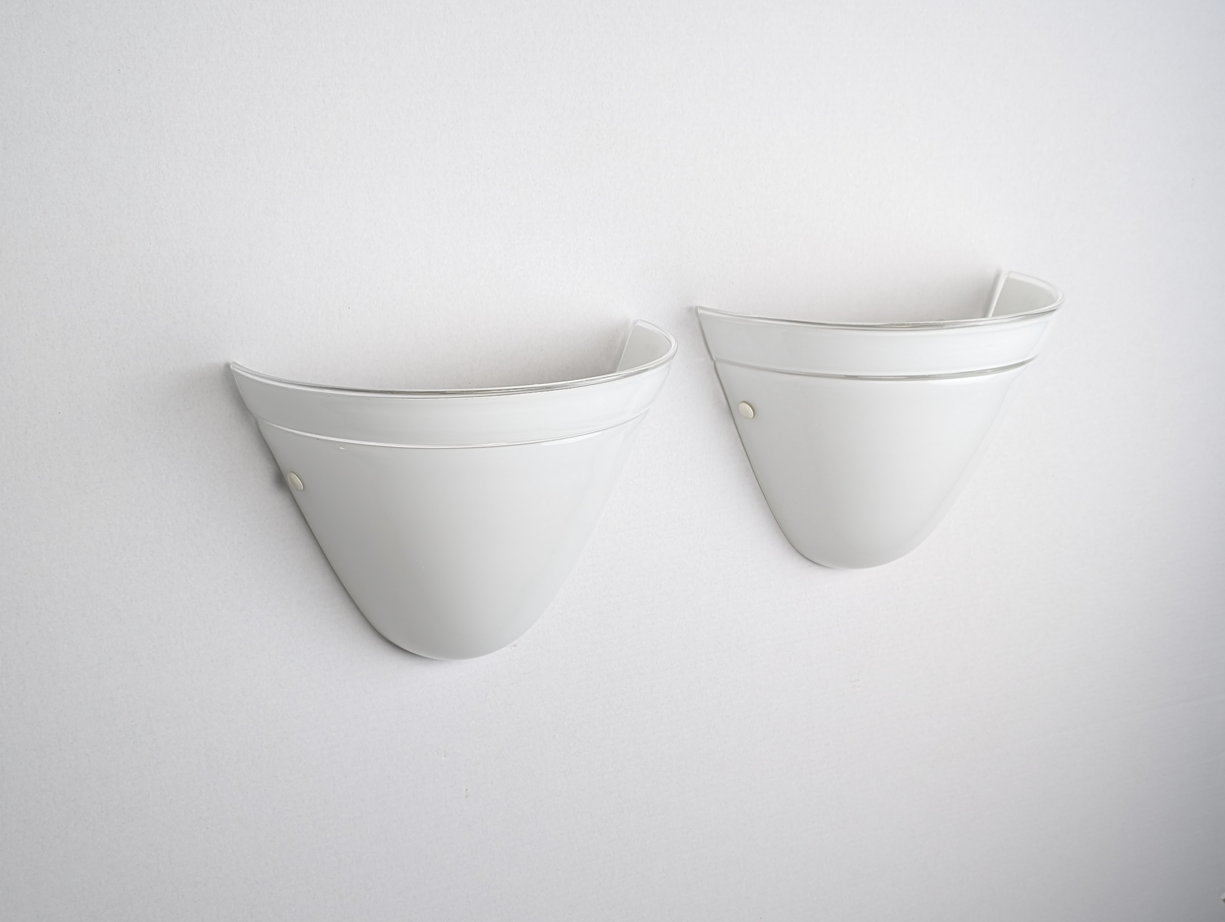 Par de Apliques Murano Due Cristal Blanco, Italia, 1980s - Imagen 2