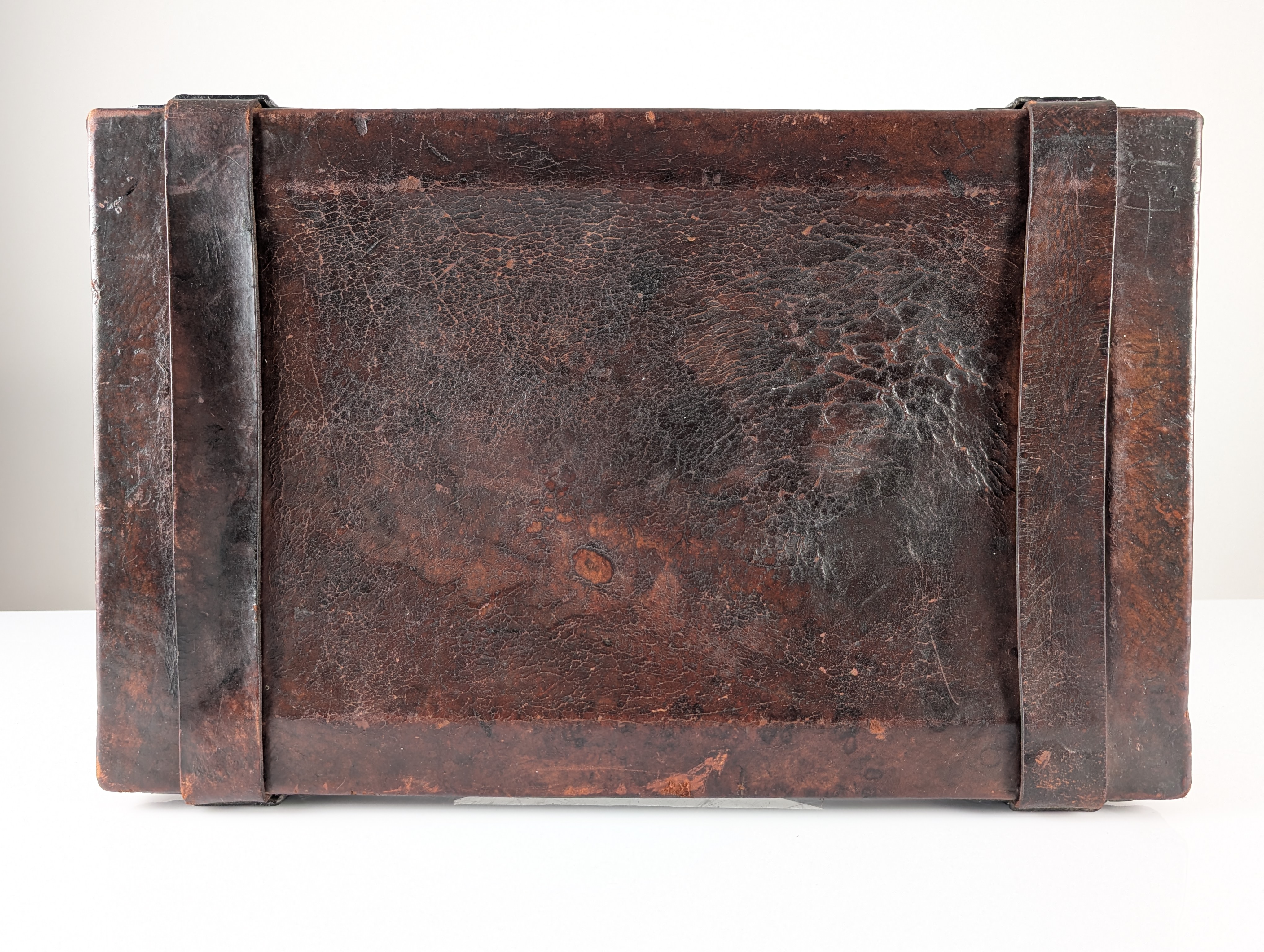 Taburete Curul Colonial de Cuero y Hierro Forjado, México, 1940s - Imagen 14