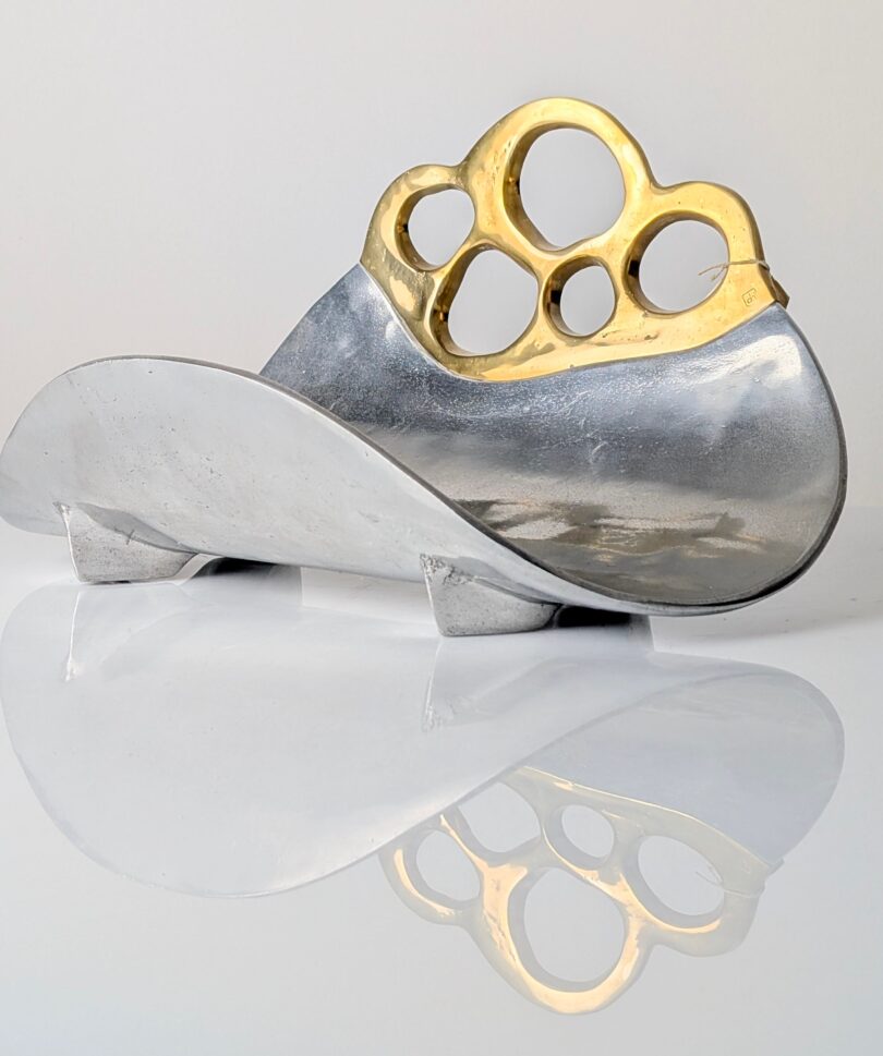 Leñero de Aluminio y Latón de David Marshall, España, 1980s